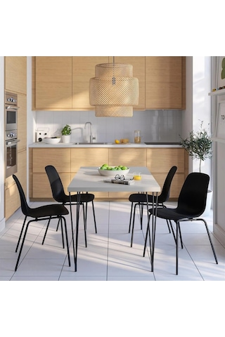 Ikea Beyaz Geniş Yemek Masası - Yemek Sandalyesi İskeleti