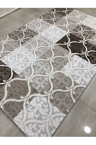 Dinarsu Halı Divina 150X233 Dı-010 Vizon Krem Kareli 4 M2 Halı !