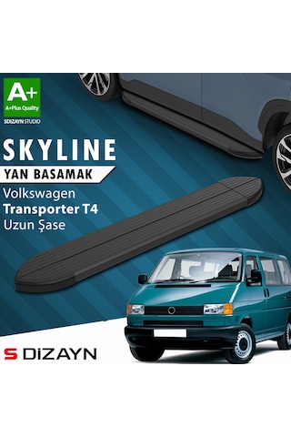 S-dizayn Vw Transporter T4 Uzun Şase Skyline Siyah Yan Basamak 253 Cm 1995-2003 A+ Kalite