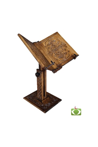 Mini Asansörlü Ahşap Rahle Selçuklu Motif Ahşap Yer Rahlesi