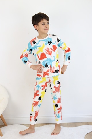 Erkek Çocuk Baskılı İnterlok Kumaş Uzun Kollu Pijama Takımı 001