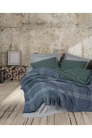 Cotton Box Natureforce Çift Kişilik Nevresim Takımı Isola Mavi