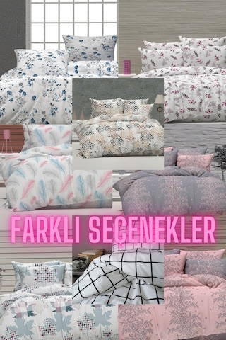 Sunrise Krem-kahverenk Siyah Renkli Çift Kişilik Nevresim Takımı Krem - Kahverengi