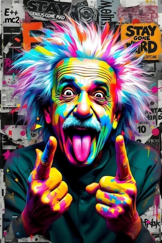 Modern Soyut Sanat Albert Einstein Iı Ev Duvar Salon Güzellik Salonu Ofis Dükkan Dekarasyon Kanvas Tablo