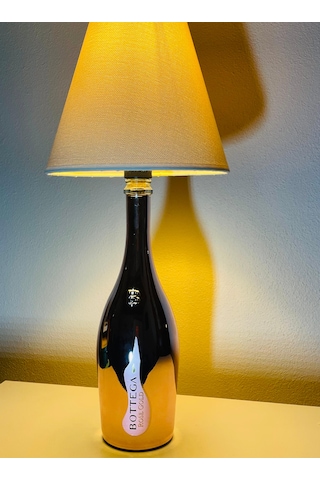 Bottega Şık Tasarımlı Abajur Krem