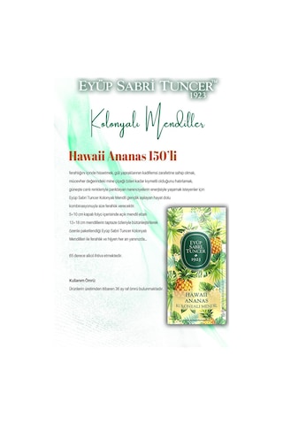 Eyüp Sabri Tuncer Yüz Temizleme Mendili + Ananas + Gül + Kiraz + Limon Kolonyalı Mendil + Rosie