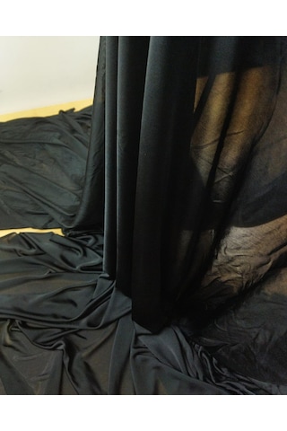 Siyah Renkte Denye Jarse Kumaş En 160 Cm X Boy 320 Cm -10368 Siyah