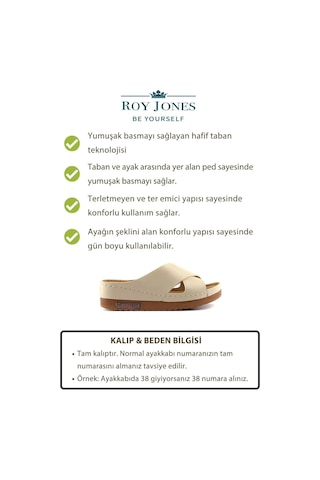Roy Jones 3029 Ortopedik Comfort Günlük Topuklu Kadın Terlik 167800000334 14 Bej Bej
