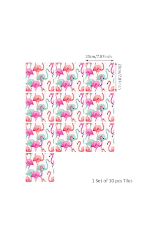 Geekyou Mediterranean Vintage Sticker Mosaik 20x20cm 10 Adet - Pvc Otomatik Yapışkan Duvar Dekorasyonu Diğer