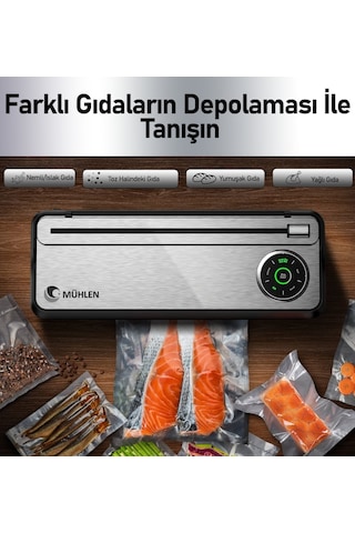 Mühlen Tam Otomatik Robotik Ev Gıda Vakum Makinesi V77 + Poşetli