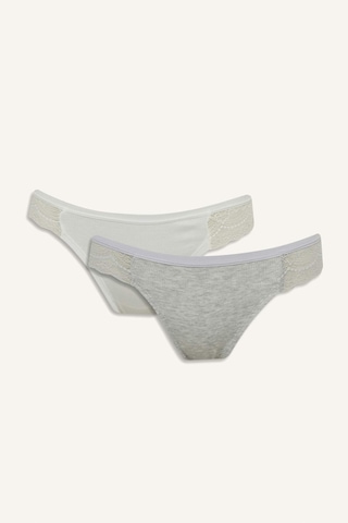 Defacto Dantel Detaylı Ribana 2li Brazilian Külot-fall İn Love F6603ax25hsgr93 Gri