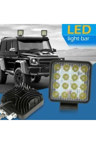 16 Ledli Off Road Çalışma Lambası Kare 12v-24v (2 Adet)