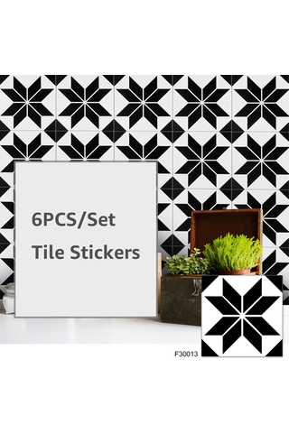 Tenfowee Kendinden Yapışkanlı Suya Ve Yağa Dayanıklı Pvc Duvar Sticker'ı, 20x20cm 6'lı Paket, F3009 Diğer