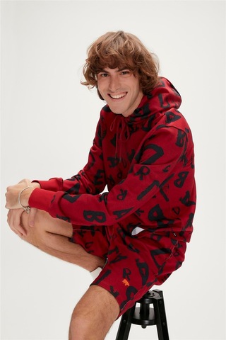 Bad Bear Bling Hoodie Erkek Sweatshirt-5077 Maroon
