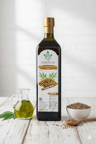 Hempiumlife Soğuk Sıkım Kenevir Tohumu Yağı Yüksek Omega 3-6-9 Vegan Cilt Ve Saç Bakım Yağı