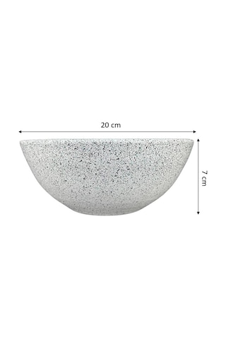 Bitki Tasarımı Beyaz Granit Toprak Saksı 20 Cm