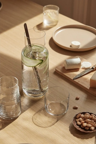 Aarke Glassware Set Kristal Karaf Ve 4 Lü Bardak Seti Meşrubat Bardakları Beyaz