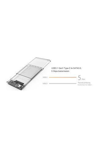 Orico Usb 3.1 Type C 2.5 İnc Hdd Ssd Destekli Harddisk Kutu 5Gbps