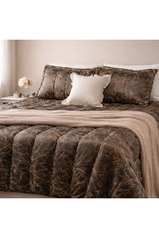 Luna Bueno Glory Dark Brown Çift Kişilik Yatak Örtüsü Çok Renkli