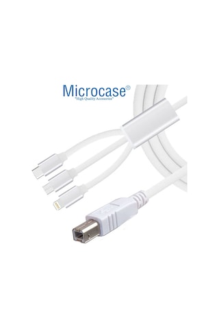 3in1 Lighting-Type-C-Micro USB Yazıcı Kablosu AL3192
