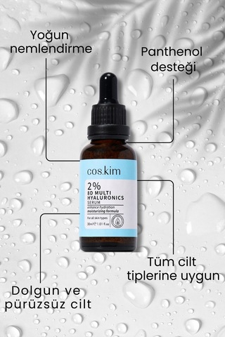 8 Çeşit Hyaluronik Içeren Nemlendirici Cilt Bakım Serumu 2% 8d Multi Hyaluronics Serum 30 Ml