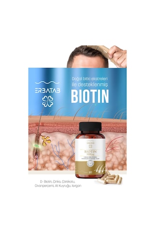 Erbatab Biotin Takviye Edici Gıda 60 Kapsül
