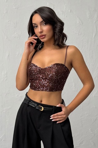 Verymoda Pulpayet Abiye Büstüyer - F2063 Koyu Kahve