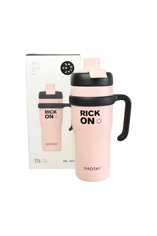 Shotay St-8919 Çift Kullanım Pipetli/rahat İçim Pembe 1000ml Çelik Termos Diğer