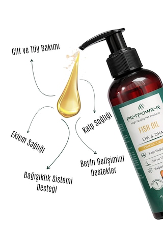 Kedi Köpek Balık Yağı Fish Oil 200 Ml Omega 3 & 6 Epa Dha Cilt Ve Tüy Bakımı