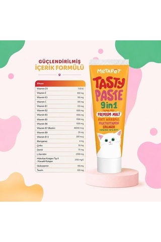 Kedi Multivitamin Malt Paste 9'u 1 Arada 100 Ml Tüy Yumağı Bakımı