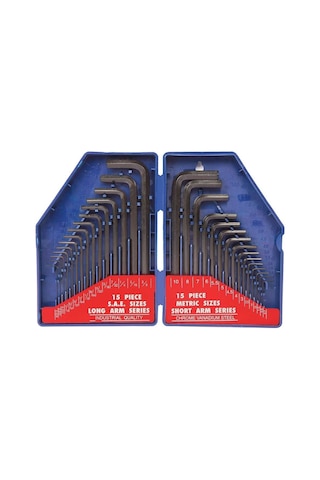 Workpro Wp222018 30 Parça Uzun Boy Cr-v Metrik/inç Profesyonel Allen Anahtar Takımı Fr Wp222018