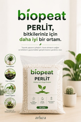 Perlit 10 Litre Toprak Düzenleyici Hava Geçirgenliği Ve Drenaj Destekleyici Perlit 1000