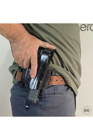 Erolav Sar-9 Ve Tp-9 Uyumlu Yarım Kelebek Dış Taşıma Deri Kılıf Siyah
