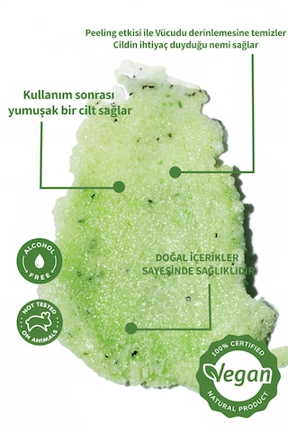 Lucille %100 Vegan Yeşil Çay & Aloe Vera Aromalı Vücut Scrub 25gr