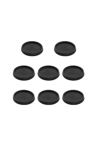 Besthome1 Suntek 8 Adet Yuvarlak Kauçuk Bardak Teker, Masa Sandalye İçin Siyah Siyah