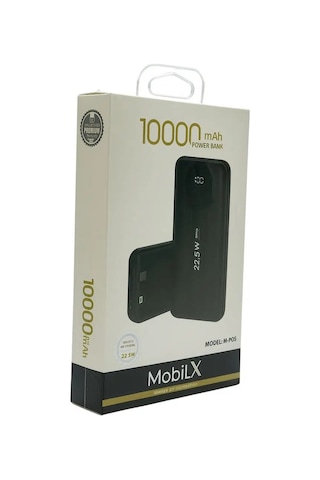Mobilx 10000 Mah 22.5w Hızlı Şarj Powerbank Siyah/beyaz Siyah