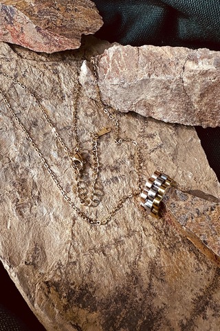 Alyans Yüzük Tasarım Silindir 3 Renkli Carti Model Rose Gold Silver Renk Kadın Çelik Kolye