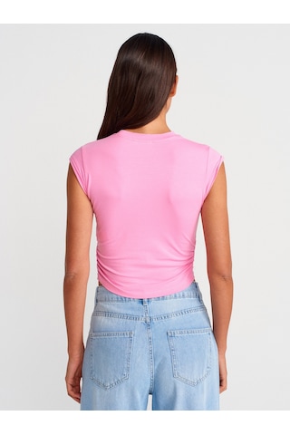 Dilvin 30899 Yanları Büzgü Detaylı Top-pembe Pembe