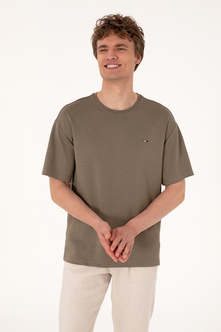 U.S. Polo Assn. Erkek Comfort Fit Bisiklet Yaka Vizon Tişört 50307322-VR052