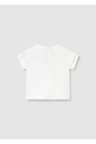 Kız Bebek Grafikli T-shirt Beyaz