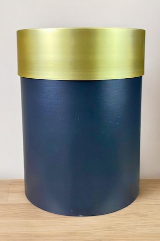Yuvarlak Paslanmaz Saksı Gold Kemerli 30x40 Cm Yeşil