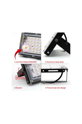 Sıcak Beyaz Projektör Led Projektör Ac 220v 50w Duvar Lambası Dış Aydınlatma Spot Sokak Lambası Projektör Led Spot Işık Bahçe Sıcak Beyaz