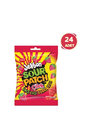 Jelibon Sour Patch Çilek Aromalı Yumuşak Şekerleme 80 Gr - 24 Adet