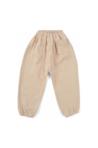 Little Gusto Müslin Pantolon Organik Pamuk Bej