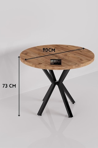 Bahçe Masası Ahşap Balkon Teras Cafe 90 Çap Yuvarlak Mutfak Yemek Masası 9825 Atlantik Çam Sadece Masa Çok Renkli