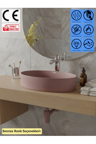 Thorax Venüs Sınırsız Renk Leke Tutmaz Granit Çanak Banyo Evyesi Lavabosu Modern Tasarım Çok Renkli