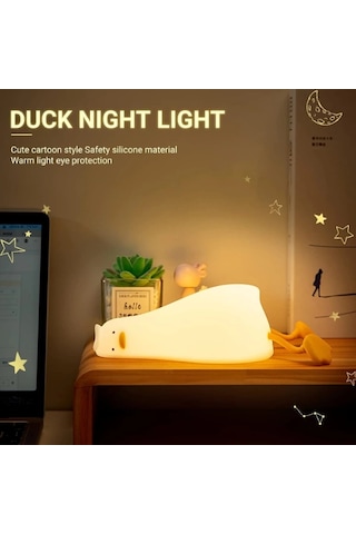 Yatan Ördek Tasarımlı Gece Lambası Rekli