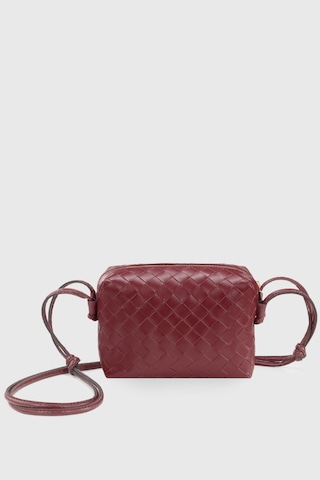 Housebags Bordo Örgü Detaylı Çapraz Askılı Çanta 260 Bordo