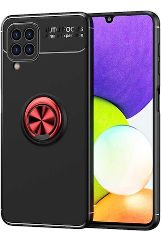 Zore Galaxy Uyumlu M32 Kılıf Ravel Silikon Kapak - Siyah-kırmızı Siyah-kırmızı