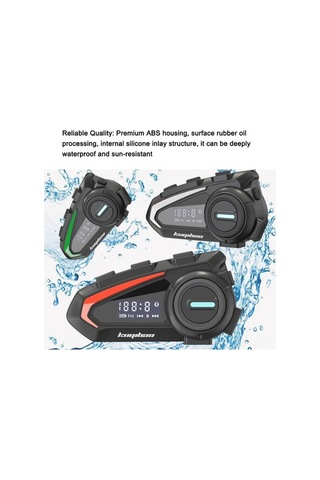 Novahub Kuqıbao Motosiklet Kaskı Kulaklığı - Bt5.1, Gürültü Azaltma, Su Geçirmez, Elden Serbest, Sesli Asistan, Otomatik Yanıt